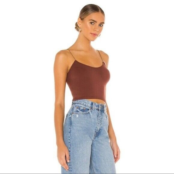 Free People X REVOLVE Brami Skinny Strap Tank Top Cappuccino XS/S NWOT $20 - Picture 3 of 5